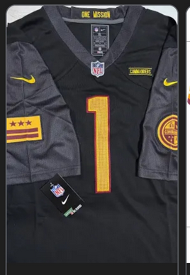 Men Washington Commanders #1 Deebo Samuel SR Black Nike Jersey